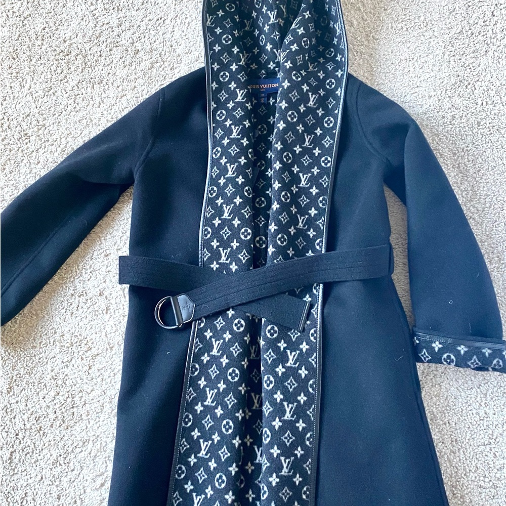 Louis Vuitton Black Raincoat with Modern Design